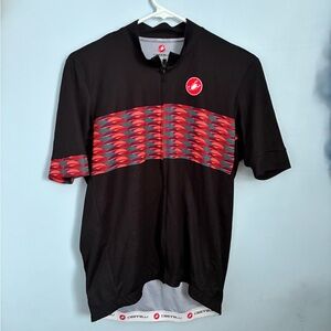 Castelli Men's Dynamic Black and Red Cycling Jersey